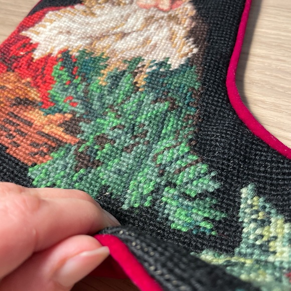 Vtg Imperial Elegance Stocking Old World Santa Claus Wool Needlepoint Christmas - Picture 2 of 11